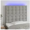 Image de Hoofdbord LED 80x5x118/128 cm stof lichtgrijs3122832
