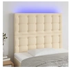 Image de Hoofdbord LED 80x5x118/128 cm stof cràmekleurig3122837