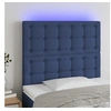 Image de Hoofdbord LED 80x5x118/128 cm stof blauw3122838