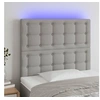 Image de Hoofdbord LED 90x5x118/128 cm stof lichtgrijs3122840