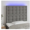 Image de Hoofdbord LED 90x5x118/128 cm stof donkergrijs3122841