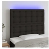 Image de Hoofdbord LED 90x5x118/128 cm stof zwart3122842