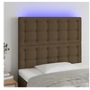 Image de Hoofdbord LED 90x5x118/128 cm stof donkerbruin3122843
