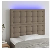 Image de Hoofdbord LED 90x5x118/128 cm stof taupe3122844
