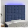 Image de Hoofdbord LED 90x5x118/128 cm stof blauw 3122846