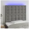 Image de Hoofdbord LED 100x5x118/128 cm stof donkergrijs3122849
