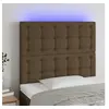 Image de Hoofdbord LED 100x5x118/128 cm stof donkerbruin3122851
