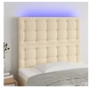 Image de Hoofdbord LED 100x5x118/128 cm stof cràmekleurig3122853
