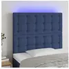 Image de Hoofdbord LED 100x5x118/128 cm stof blauw3122854