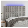 Image de Hoofdbord LED 144x5x118/128 cm stof lichtgrijs3122856