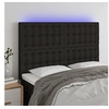 Image de Hoofdbord LED 144x5x118/128 cm stof zwart3122858