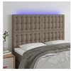 Image de Hoofdbord LED 144x5x118/128 cm stof taupe3122860