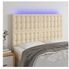 Image de Hoofdbord LED 144x5x118/128 cm stof cràmekleurig3122861