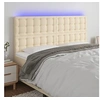 Image de Hoofdbord LED 160x5x118/128 cm stof cràmekleurig3122869