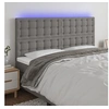 Image de Hoofdbord LED 180x5x118/128 cm stof donkergrijs3122873