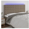 Image de Hoofdbord LED 180x5x118/128 cm stof taupe3122876