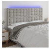 Image de Hoofdbord LED 200x5x118/128 cm stof lichtgrijs3122880