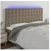 Image de Hoofdbord LED 200x5x118/128 cm stof taupe3122884