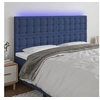 Image de Hoofdbord LED 200x5x118/128 cm stof blauw3122886