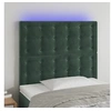 Image de Hoofdbord LED 80x5x118/128 cm fluweel donkergroen3122891