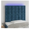 Image de Hoofdbord LED 80x5x118/128 cm fluweel donkerblauw3122892