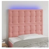 Image de Hoofdbord LED 80x5x118/128 cm fluweel roze3122893