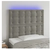 Image de Hoofdbord LED 90x5x118/128 cm fluweel lichtgrijs3122894
