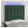 Image de Hoofdbord LED 90x5x118/128 cm fluweel donkergroen3122897