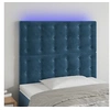 Image de Hoofdbord LED 90x5x118/128 cm fluweel donkerblauw3122898