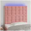 Image de Hoofdbord LED 90x5x118/128 cm fluweel roze3122899