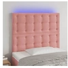 Image de Hoofdbord LED 100x5x118/128 cm fluweel roze3122905