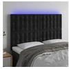 Image de Hoofdbord LED 144x5x118/128 cm fluweel zwart3122908