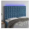 Image de Hoofdbord LED 144x5x118/128 cm fluweel donkerblauw3122910