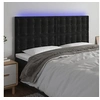 Image de Hoofdbord LED 160x5x118/128 cm fluweel zwart3122914