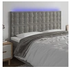 Image de Hoofdbord LED 180x5x118/128 cm fluweel lichtgrijs3122918