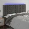 Image de Hoofdbord LED 180x5x118/128 cm fluweel donkergrijs3122919
