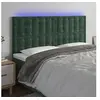 Image de Hoofdbord LED 180x5x118/128 cm fluweel donkergroen3122921