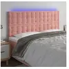 Image de Hoofdbord LED 180x5x118/128 cm fluweel roze3122923