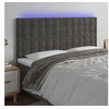 Image de Hoofdbord LED 200x5x118/128 cm fluweel donkergrijs3122925
