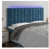 Image de Hoofdbord LED 200x5x118/128 cm fluweel donkerblauw3122928
