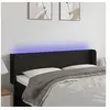 Image de Hoofdbord LED 147x16x78/88 cm stof zwart3122956