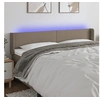 Image de Tête de Lit à LED Meuble de Chambre à Coucher Accessoire de Lit Double Tête de Cadre de Lit Intérieur Taupe 183x16x78/88 cm Tissu 3122974