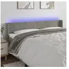 Image de Hoofdbord LED 203x16x78/88 cm fluweel lichtgrijs3123022