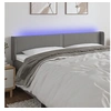 Image de Hoofdbord LED 203x16x78/88 cm stof donkergrijs3123119