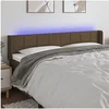 Image de Hoofdbord LED 163x16x78/88 cm stof donkerbruin3123245