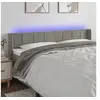 Image de Hoofdbord LED 203x16x78/88 cm fluweel lichtgrijs3123302
