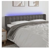 Image de Hoofdbord LED 183x16x78/88 cm kunstleer grijs3123342