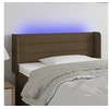 Image de Tête de Lit à LED Meuble de Chambre à Coucher Accessoire de Lit Simple Tête de Cadre de Lit Intérieur Marron Foncé 93x16x78/88 cm Tissu 3123361