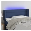 Image de Hoofdbord LED 93x16x78/88 cm stof blauw3123364