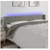 Image de Hoofdbord LED 183x16x78/88 cm fluweel lichtgrijs3123436